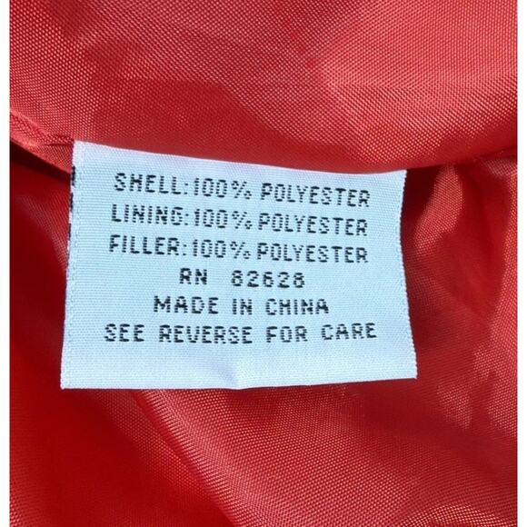 Southpole Y2K Puffer Jacket Coat Parka Red Womens Zipper Hooded Warmth XL - Picture 7 of 8